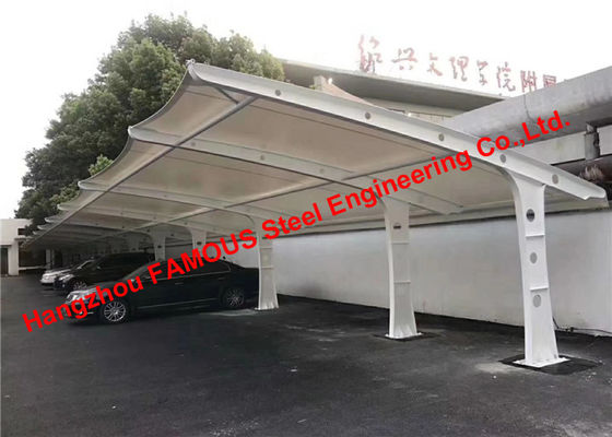 Chine Le R-U Australie a certifié la nuance en acier de tension incurvée de parking de structure de membrane avec la couverture de toit de tissu de Tention Pvdf fournisseur