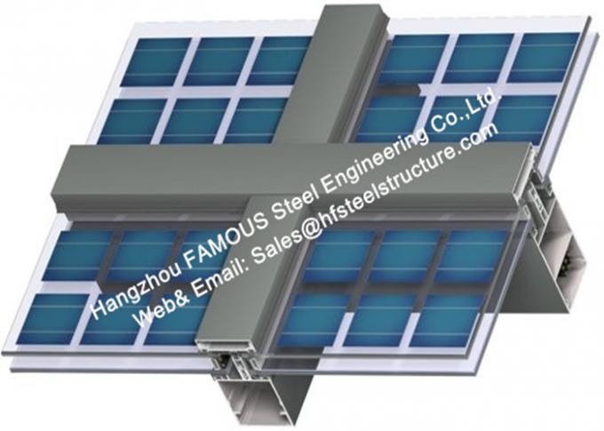 Photovoltaics a intégré le mur rideau en verre de modules solaires de façades avec le composant en verre simple 0